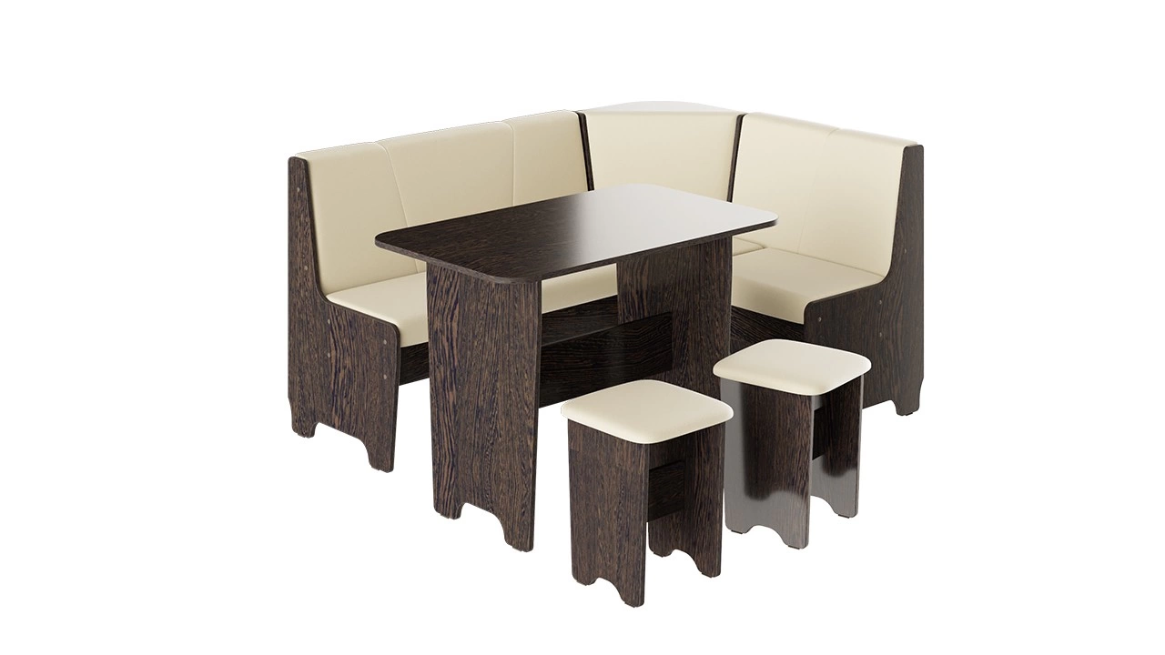 Кухонный уголок «Техас исп.1» Венге/Экокожа Бежевая