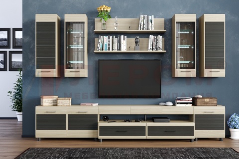 Гостиная-Стенка Камелия №9 (В-2172 х Ш-3240 х Г-452 мм)