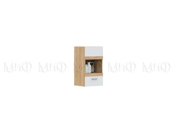 Шкаф-Антресоль Навесной Авангард  МДФ ШНСТ-500 (Ш-500 x В-900 x Г-445 мм) Дуб Сонома/Белый Глянец