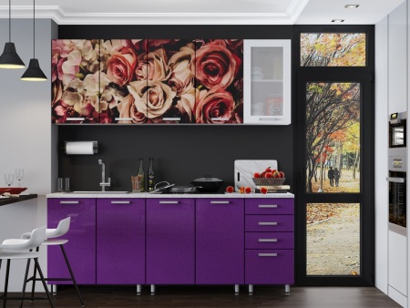 Кухонный Гарнитур Розы МДФ/Фотопечать 1600/1800/2000 мм