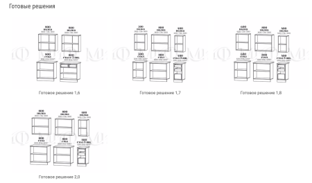 Кухонный Гарнитур Риана  Белый МДФ 1600/1700/1800/2000 мм
