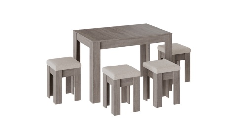 Обеденная группа «Гонконг» №2 (Дуб Сонома трюфель/Рогожка Бежевая)