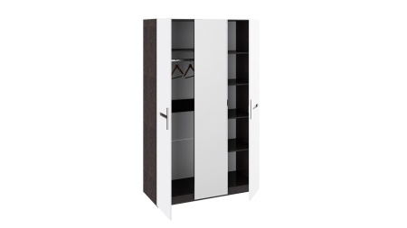 Шкаф комбинированный с 3-мя дверями «Фьюжн» Белый Глянец/Венге Линум