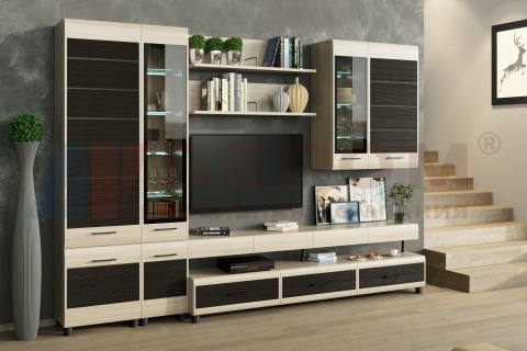 Гостиная-Стенка Камелия  №1 (В-2172 х Ш-3060 х Г-452 мм)