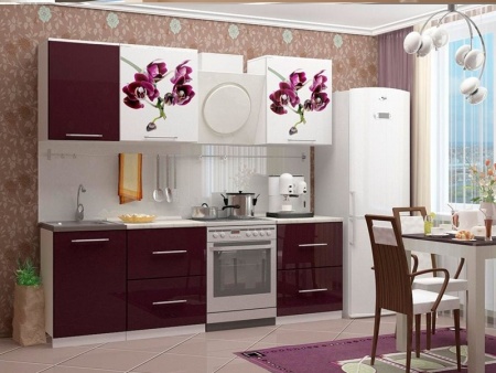 Кухонный Гарнитур Орхидея МДФ/Фотопечать 1700 мм