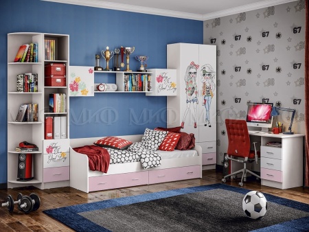 Детский Гарнитур Fashion (Ш-3612 мм х Г-952 мм x В-2200 мм)